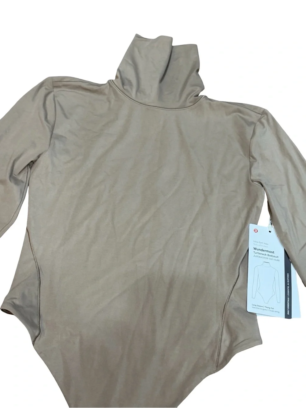 🤎 NWT Lululemon Wundermost Ultra-Soft Nulu Turtleneck Bodysuit Taupetastic Small
